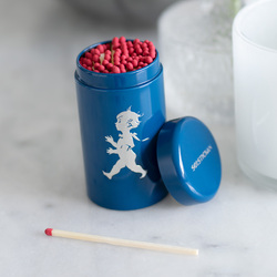 SN - DESIGNOVÉ ZÁPALKY V DÓZE Modrá lesklá / stříbrný lesklý emblém