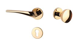 Klika na dveře AS - DALIA - R 7S OLV - Mosaz leštěná lakovaná