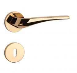 Klika na dveře AS - DALIA - R 7S OLV - Mosaz leštěná lakovaná