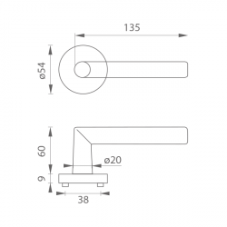 Klika na dveře MP - FAVORIT - R BN - Broušená nerez