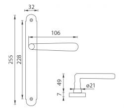 Klika na dveře NI - ALT WIEN Štít OC - Chrom lesklý