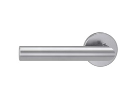 Klika na dveře GK - LUCIA - R - S2L s uzamykáním BN - Broušená nerez (71)