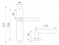Klika na dveře BA - NEVADA - S BS - Černá matná