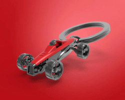 MTM980-03 MTM - KLÍČENKA - Závodní auto červeno-černý