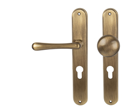 Klika na dveře NI - ELEGANT OGR - Bronz česaný lesklý