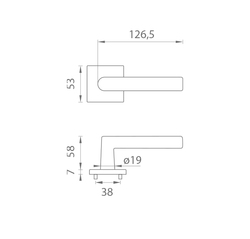 Klika na dveře AT - ARABIS - HR 7S OLV PVD - Mosaz leštěná lakovaná PVD
