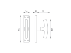 Oliva na okno GI - Oliva / rozvora F1 - Stříbrný elox