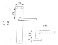 Klika na dveře BA - LUCIA - I F4 - Bronz elox