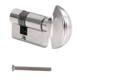 MP - Cylindrická vložka s knoflíkem pro kování na sklo ONS - Nikl broušený