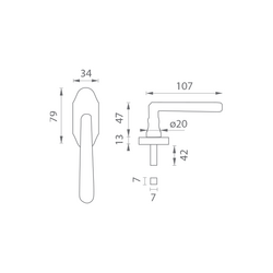 Klika na eurookno MP - DK - ALT WIEN - R OGS - Bronz česaný matný
