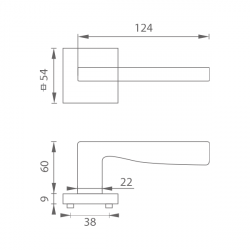 Klika na dveře MP - MODERNA - HR BN - Broušená nerez