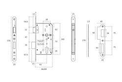 JNF - ZÁMEK PZ 72 IN.20.975.55 BN - Broušená nerez