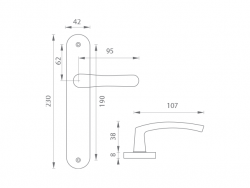 Klika na dveře KE - MICHAELA AH - Antik hnědá