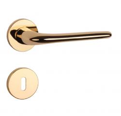 Klika na dveře AS - AZALIA - R 7S OLV - Mosaz leštěná lakovaná