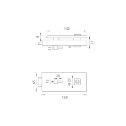 MP - UNIQUE R8 - ZÁMEK na skleněné dveře - WC BS - Černá matná