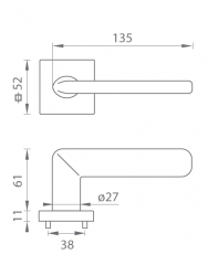 Klika na dveře TI - ELIPTICA - HR 3098Q 5S WS - Bílá matná (152)