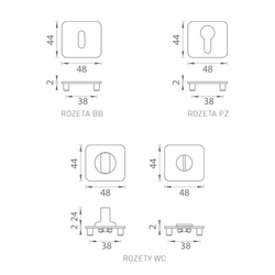 Rozeta ke klice GK - ROZETA ONE - HR BN - Broušená nerez (71)