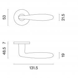 Klika na dveře AT - VERBENA - R 7S OC - Chrom lesklý