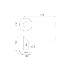 Klika na dveře GK - LUCIA PROFESSIONAL - R - S2L s uzamykáním Grafit černá (78)