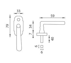 Půloliva na okno NI - ALT WIEN - půloliva MALÁ 2 OGR - Bronz česaný lesklý