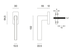 Klika na eurookno AT - DK - PYROLA - HR WS - Bílá matná
