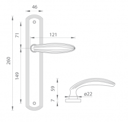 Klika na dveře TI - SOFIA - 1911 NP - Nikl perla (142)