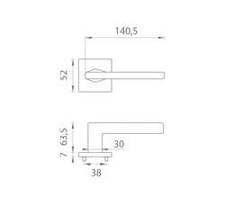 Klika na dveře AS - LILA - HR 7S OLS - Mosaz broušená