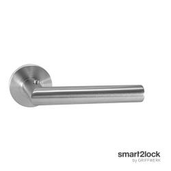 Klika na dveře GK - LUCIA PROFESSIONAL - R - S2L s uzamykáním BN - Broušená nerez (71)