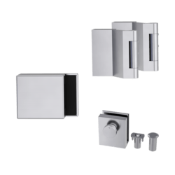 GK - PURISTO S - Sada (protikus, 3-díl. závěsy, zástrč dolní/horní) - magnetická BN - Broušená nerez (71)