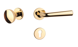 Klika na dveře AS - TULIPA - R 7S OLV - Mosaz leštěná lakovaná