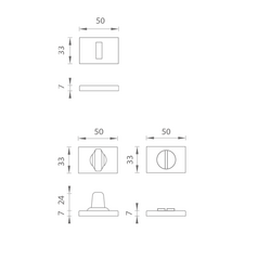 Rozeta ke klice AS - ROZETA - RT 7S NP - Nikl perla