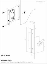 JNF - Zámek WC na posuvné dveře IN.20.915.S + protiplech BN - Broušená nerez