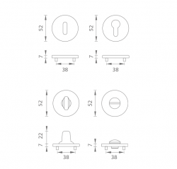 Rozeta ke klice AS - ROZETA - R 7S OC - Chrom lesklý