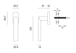 Klika na eurookno AT - DK - SILENA - R OCS - Chrom broušený