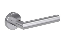 Klika na dveře GK - LUCIA - R - S2L s uzamykáním BN - Broušená nerez (71)