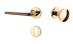 Klika na dveře AS - AZALIA - R 7S OLV - Mosaz leštěná lakovaná