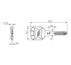 DK - PENTA cross US vlastní klíč důlkový LARGE KEY klip