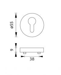 MP - ROZETA - R BS - Černá matná