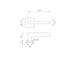 Klika na dveře MP - PRIMA - HR SQ6 BS - Černá matná