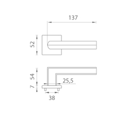 Klika na dveře AS - FRESIA - HR 7S OC - Chrom lesklý