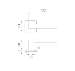 Klika na dveře AT - HOSTA - HR 7S OC - Chrom lesklý