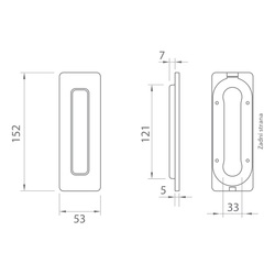 TI - Mušle na posuvné dveře - 4181 5S - bez otvoru NP - Nikl perla (142)