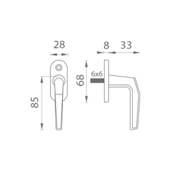 Půloliva na okno BA - LUCIA - Půloliva F4 - Bronz elox