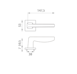 Klika na dveře AT - ERBA - HR 7S T - Titan