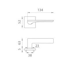 Klika na dveře AS - IRIS - HR 5S OCS - Chrom broušený