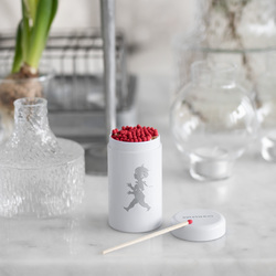 SN - DESIGNOVÉ ZÁPALKY V DÓZE Bílá lesklá / stříbrný lesklý emblém