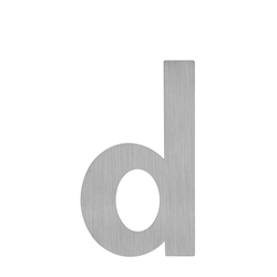 LR - Domovní písmeno "d" - 100 mm - nalepovací BN - Broušená nerez