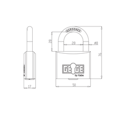DK - AP1000 S visací zámek - třmen 28 VHZ 50 OLS - Mosaz broušená