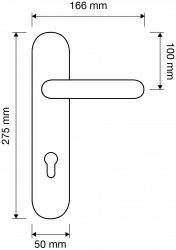 Klika na dveře LI - ROSE OGA - Antik šedá