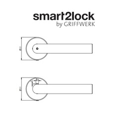 Klika na dveře GK - LUCIA - R - S2L s uzamykáním Grafit černá (78)